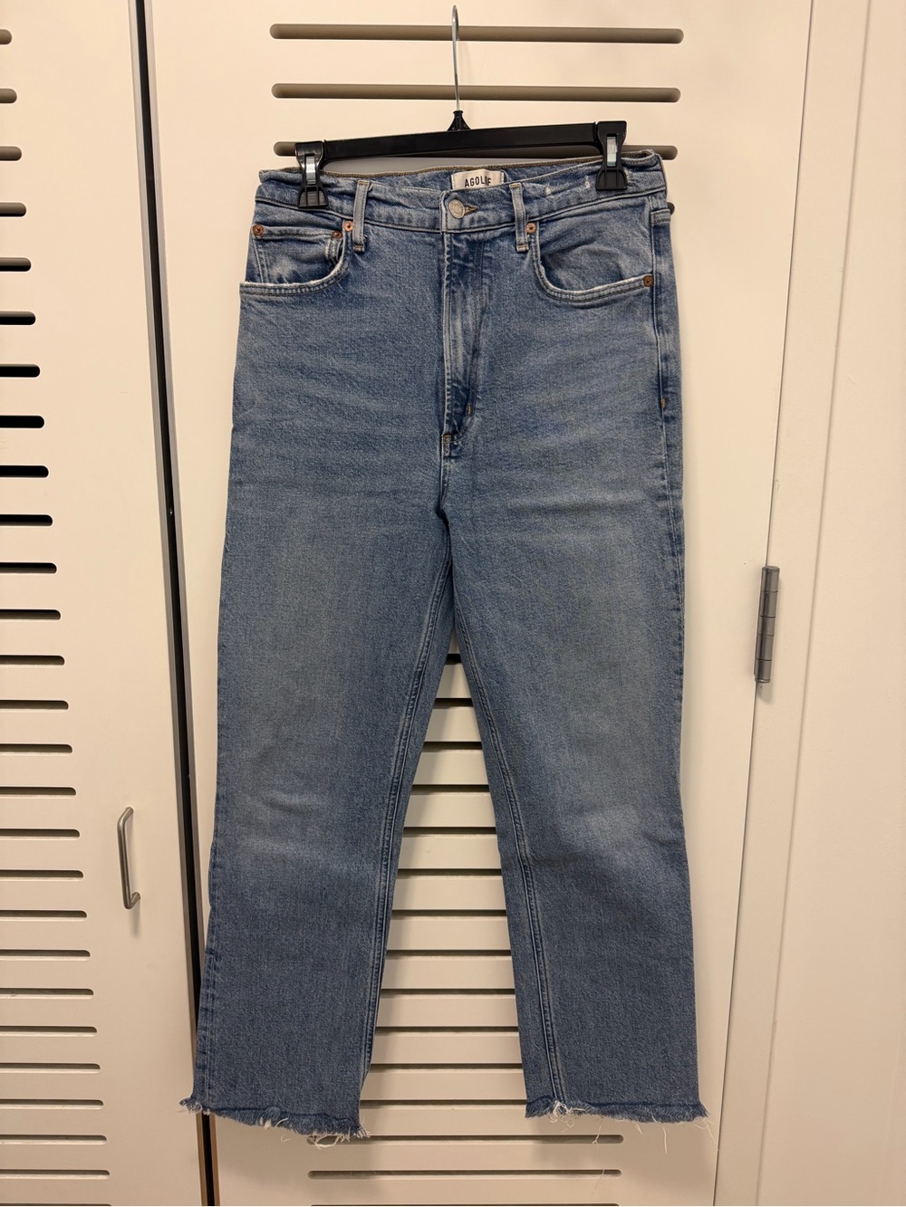 AGOLDE High Rise Stovepipe Jeans in Helm - Size 28